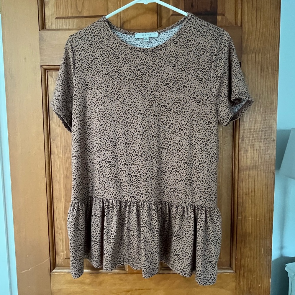 Leopard Print Peplum Top